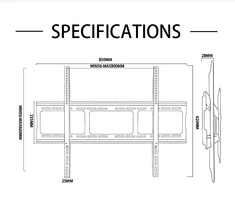 MCR-Y60100 High Quality Fixed TV mount for 60 to 100 inches